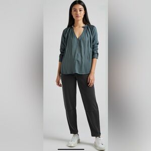 dRA Los Angeles Anthropologie Olive Green Long Sleeve Blouse Top Size XS